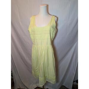 Bright Yellow Old Navy Women's Large Sleeveless Summer Dress Embroidered Details